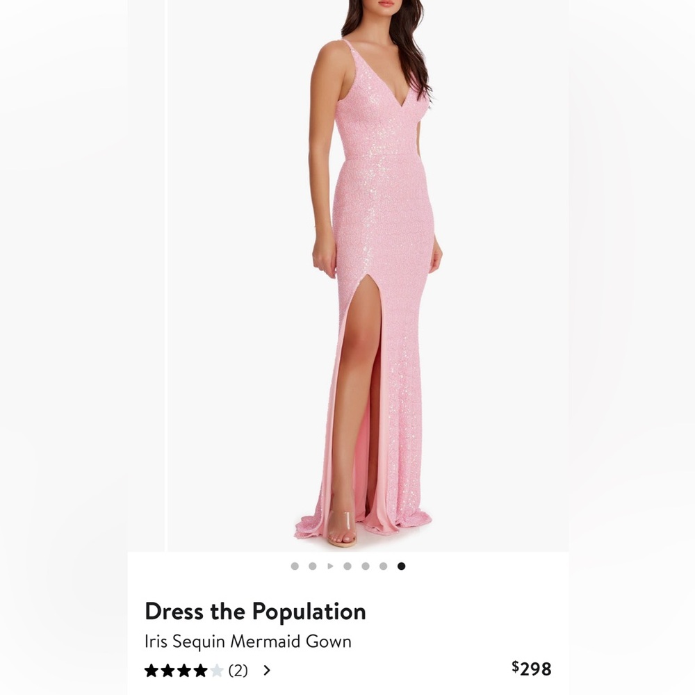 Elegant Pink Sequin Evening Gown